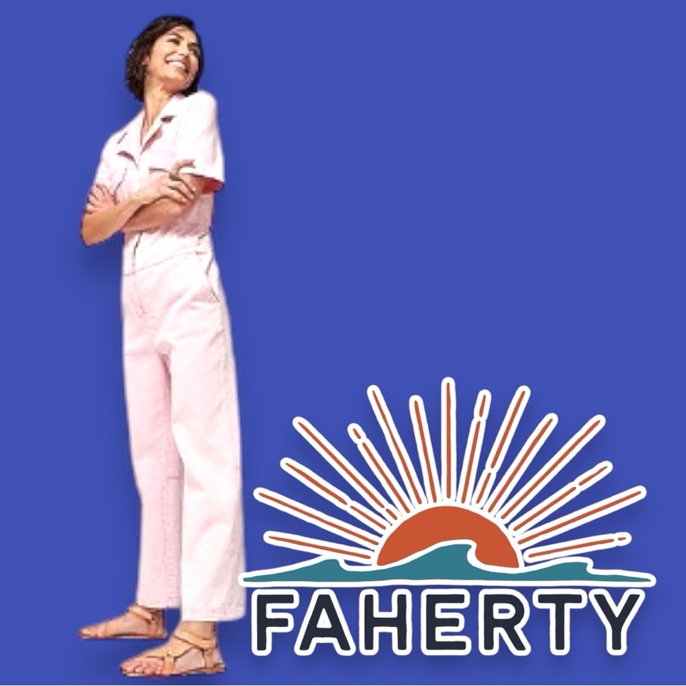 Faherty Pink Short-Sleeve Utility Jumpsuit